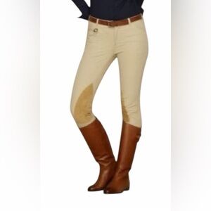 Ralph Lauren Women’s Cream Riding Pants with Tan Accents
